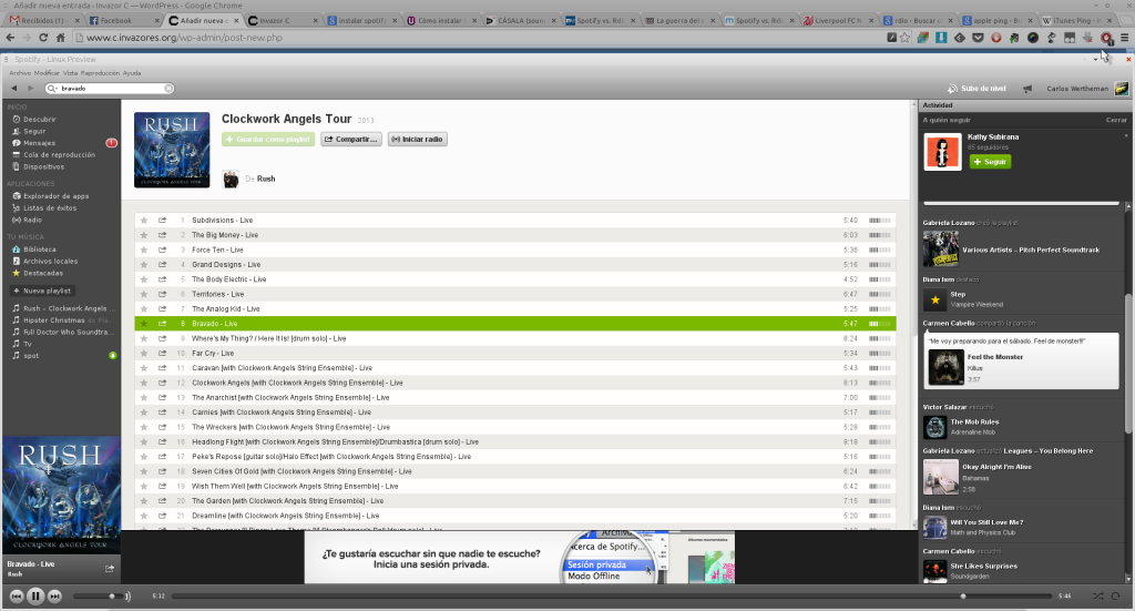 Spotify en Perú: después de poco más de un mes de uso.